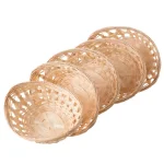 Vintiquewise Natural Bamboo Oval Storage Baskets and Bread Serving Trays, Set of 5 thumbnail 1