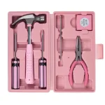 Stalwart 9-Piece Pink Household Hand Tool Set with Carrying Case thumbnail 3