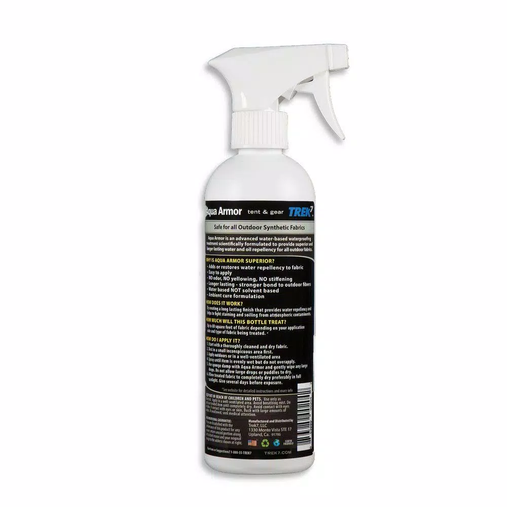 Trek7 Aqua Armor 16 oz. Fabric Waterproofing Spray for Tents and Outdoor Gear