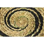LITTON LANE Natural and Black Spiral Design Wicker Trays, Set of 3 thumbnail 4