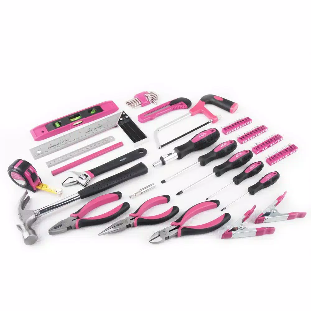 Apollo 71-Piece Pink Home Tool Kit with Sturdy Carrying Case