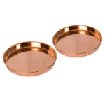 Achla Designs 8.5 in. Round Copper Plated Stainless Steel Decorative Trays, Set of 2 thumbnail 4