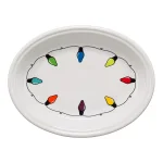 Fiesta White Ceramic Christmas Lights Medium Oval Platter, 11.625 in. thumbnail 1
