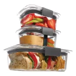 Rubbermaid Brilliance 6-Piece Food Storage Container Set, Leak-Proof Plastic Lunch Containers thumbnail 2