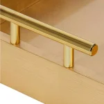 Kate and Laurel Lipton Gold Decorative Rectangular Tray with Metal Handles, 24 x 10 in. thumbnail 3