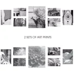 Pinnacle Gallery 7-Piece Graywash Wood Photo Frame Wall Gallery Kit with Art Prints thumbnail 7