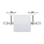 MODONA ARORA Toilet Paper Holder - White Porcelain & Polished Chrome Stainless Steel Roller thumbnail 2