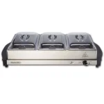 Proctor Silex 6.6 Qt. Stainless Steel Buffet Server and Warming Tray with 3 Removable Pans thumbnail 1