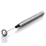 Ovente Electric Stainless Steel Milk Frother, Handheld Battery Operated Coffee Whisk, Silver (FRS1010S) thumbnail 1