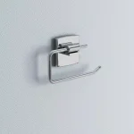 No Drilling Required Klaam Single Post Toilet Paper Holder - Modern Chrome Finish - No Drilling Required thumbnail 2
