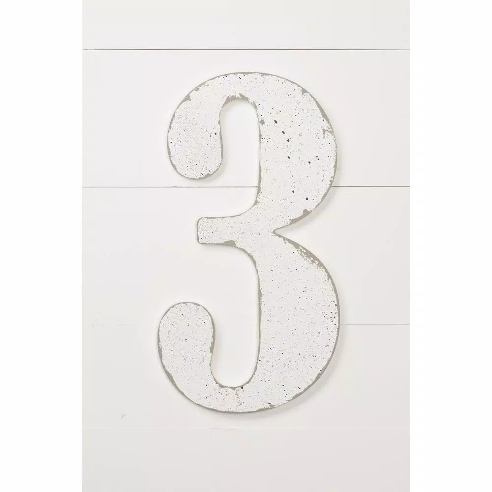 Jeff McWilliams Designs 18 in. Oversized Unfinished Wood Number 3 - Industrial Style Wall Decor