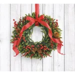 My Door Decor 7 ft. x 8 ft. Christmas Wreath Garage Door Banner Mural thumbnail 1