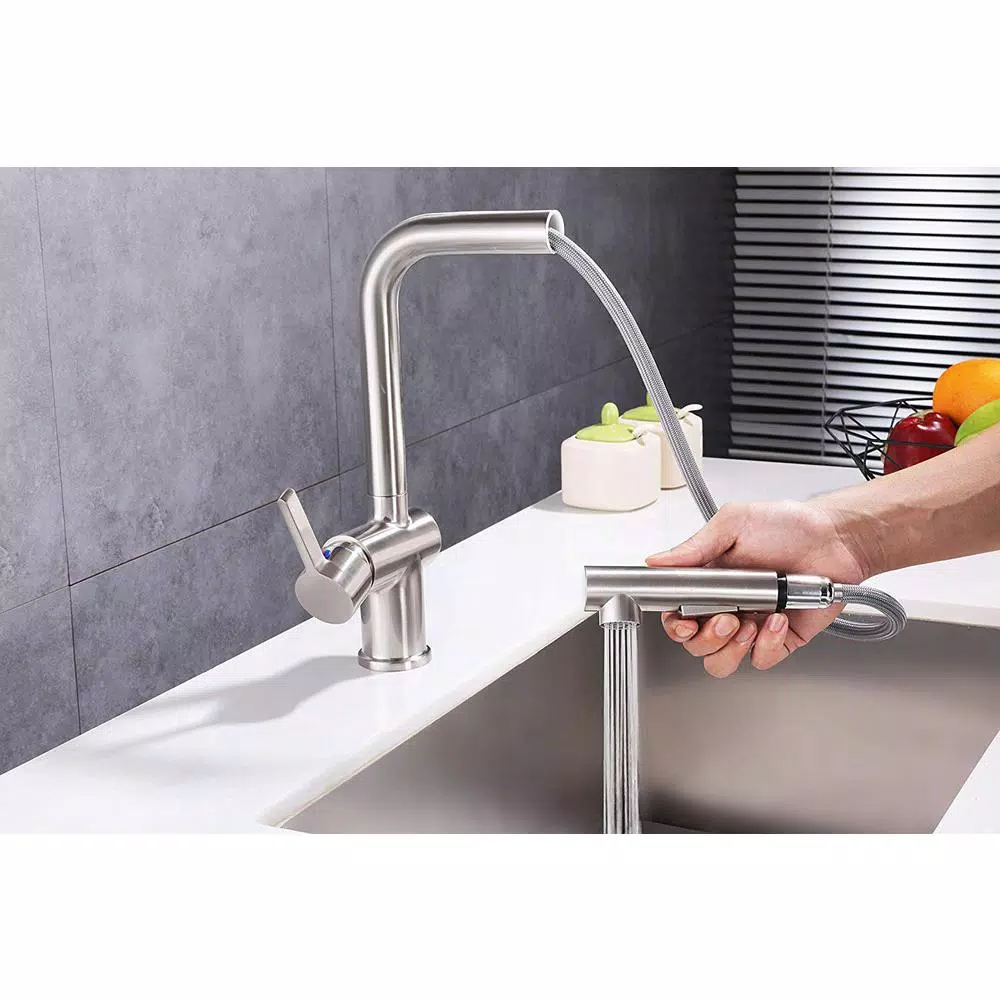 Vanity Art Single-Handle Pull Out Kitchen Faucet, Polished Chrome, Classic Style