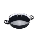 Swiss Diamond Classic Series 3.7 qt. Nonstick Cast Aluminum Saute Pan with Glass Lid, Gray thumbnail 1