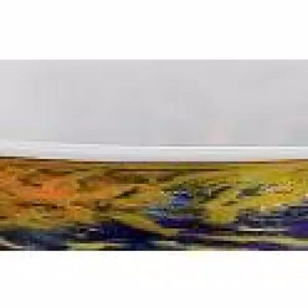 Badash Crystal Firestorm 11 in. Murano Style Mouth Blown Oval Art Glass Decorative Vase