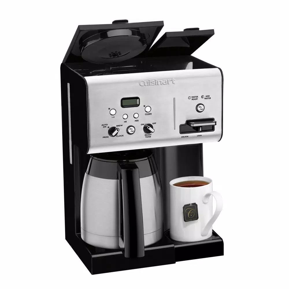 Cuisinart 10-Cup Black Stainless Steel Coffee Maker with Independent Hot Water System