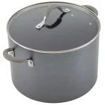 Circulon Elementum 10-Quart Hard-Anodized Aluminum Nonstick Stock Pot with Glass Lid, Oyster Gray thumbnail 4