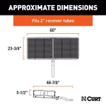 CURT 60" x 24" Black Steel Basket Cargo Carrier with 2" Folding Shank, 500 lbs. Capacity thumbnail 3