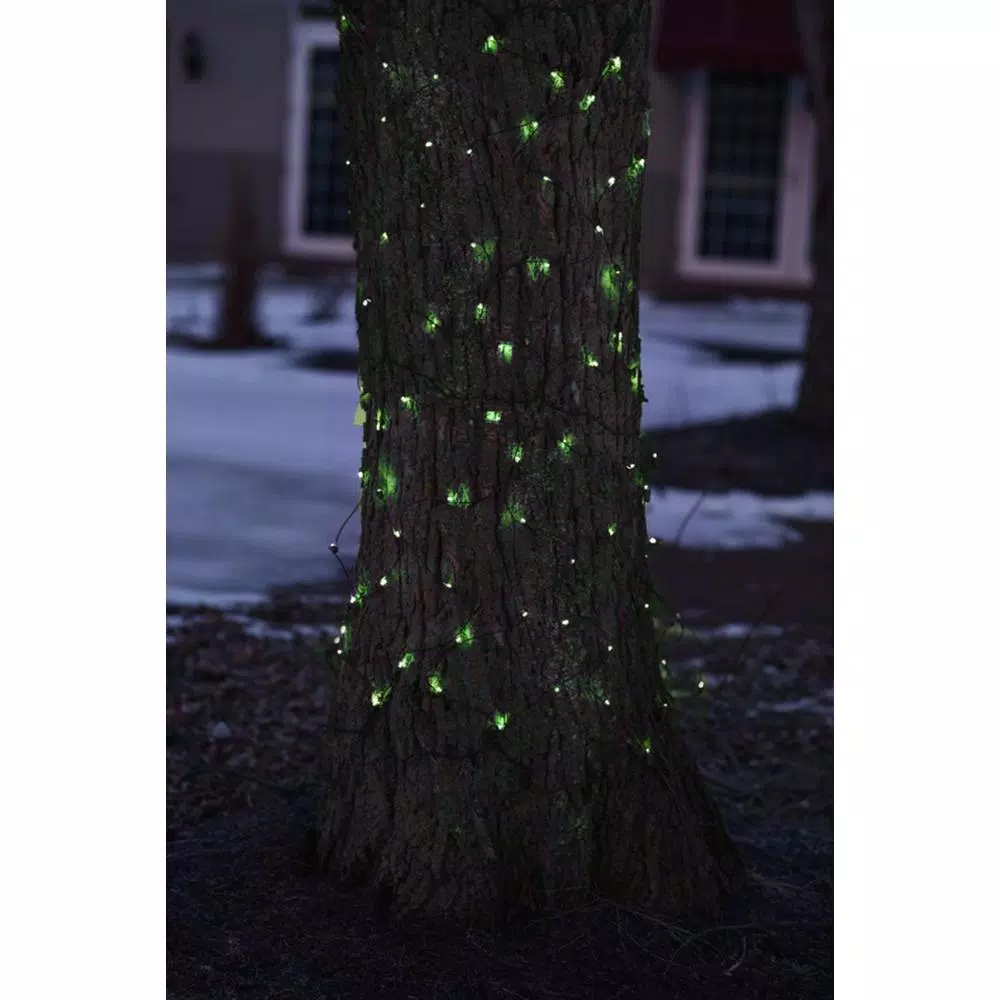 Northlight 2 ft. x 8 ft. Green LED Net Style Christmas Tree Trunk Wrap Lights with Brown Wire