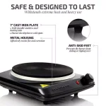 Ovente 1000W Single Burner Hot Plate, 7-in. Cast-Iron Infrared Ceramic Glass Electric Burner with Temperature Control thumbnail 3