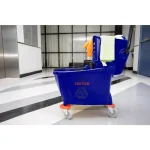 Alpine Industries 36 Qt. Mop Bucket with Side Press Wringer, Blue thumbnail 4