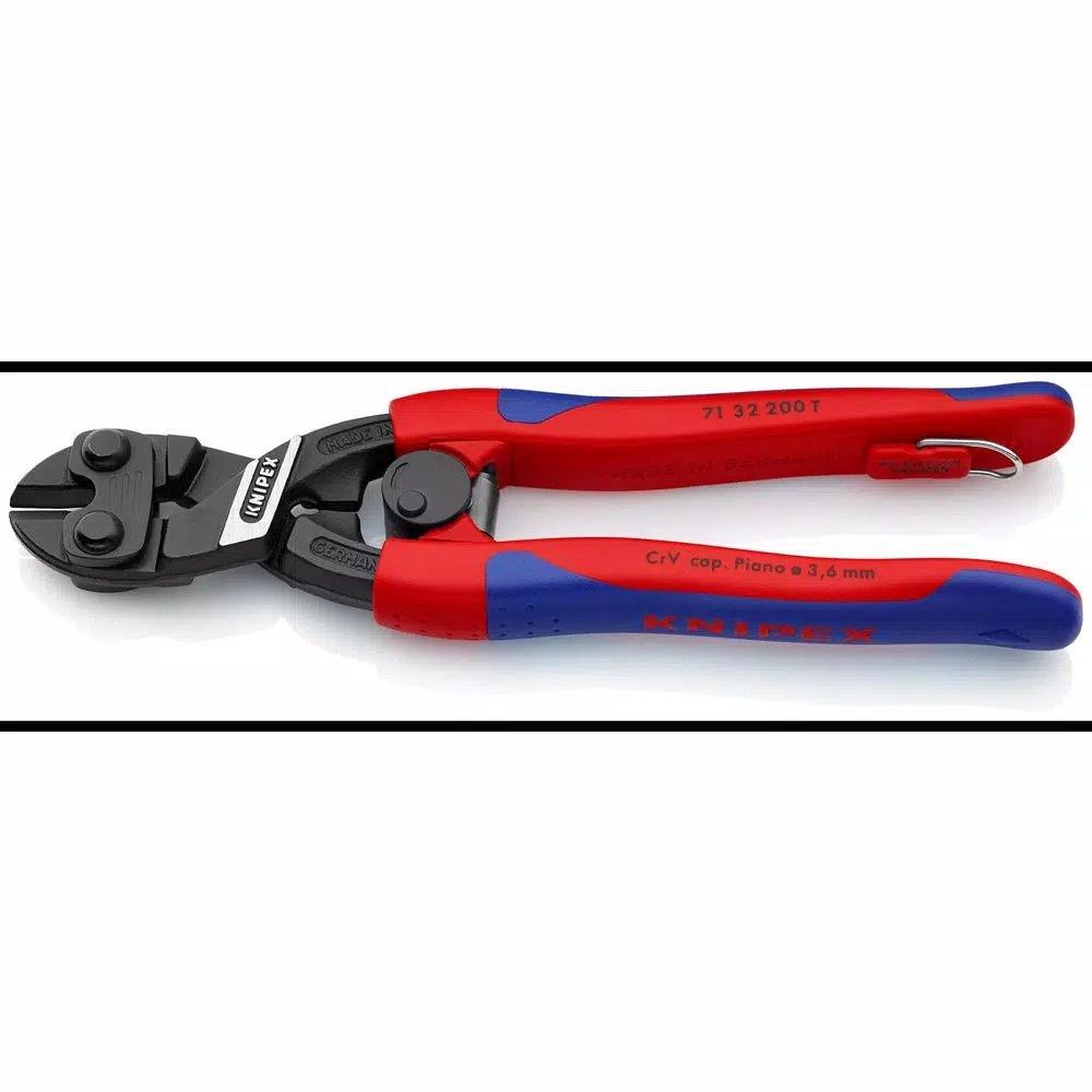 KNIPEX 8 in. High Leverage CoBolt Bolt Cutters with Notched Blade and Tether Attachment