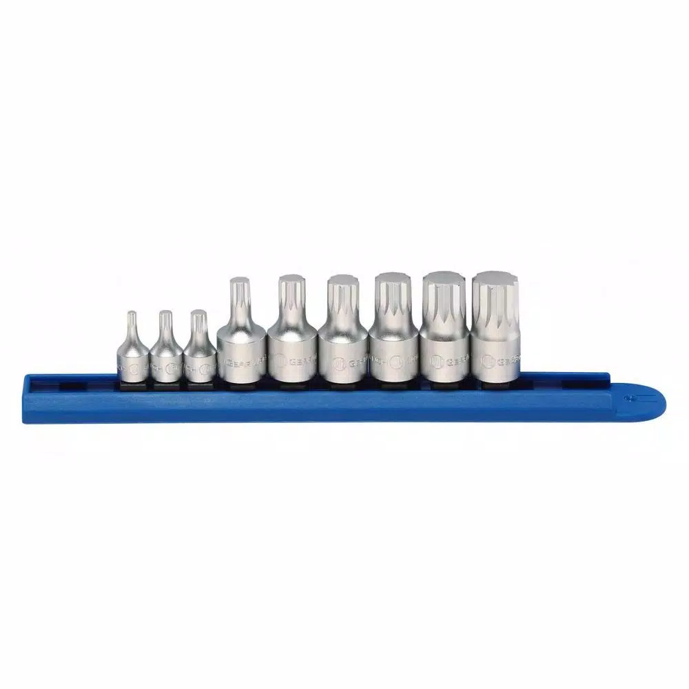 GearWrench 9-Piece Metric Triple Square Stubby Bit Socket Set, 1/4 in. x 3/8 in. Drive