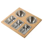 Kraus Workstation Kitchen Sink Accessory Set - Bamboo Serving Board & 5 Stainless Steel Prep Bowls thumbnail 2