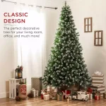 Best Choice Products 9 ft. Unlit Flocked Virginia Pine Artificial Christmas Tree with Pine Cones and Holly Berries thumbnail 2