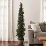 Pure Garden 72 in. Artificial Cedar Topiary with 9 in. Planter Pot thumbnail 5