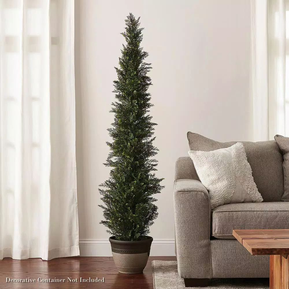 Pure Garden 72 in. Artificial Cedar Topiary with 9 in. Planter Pot