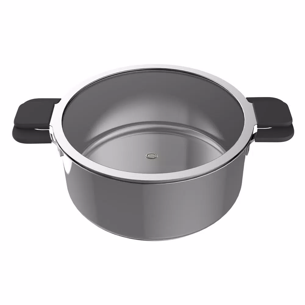 Ozeri 6-Piece Stainless Steel Induction Cookware Set with Patent-Pending Hands-Free Straining Glass Lids