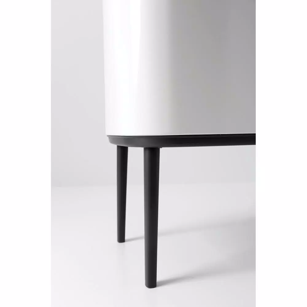 Brabantia Bo 9 Gallon Dual Compartment White Steel Rectangular Touch Bin with Removable Buckets