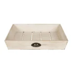 Kate and Laurel Woodmont White Decorative Wood Tray - Large Square Rustic Farmhouse Accent thumbnail 2