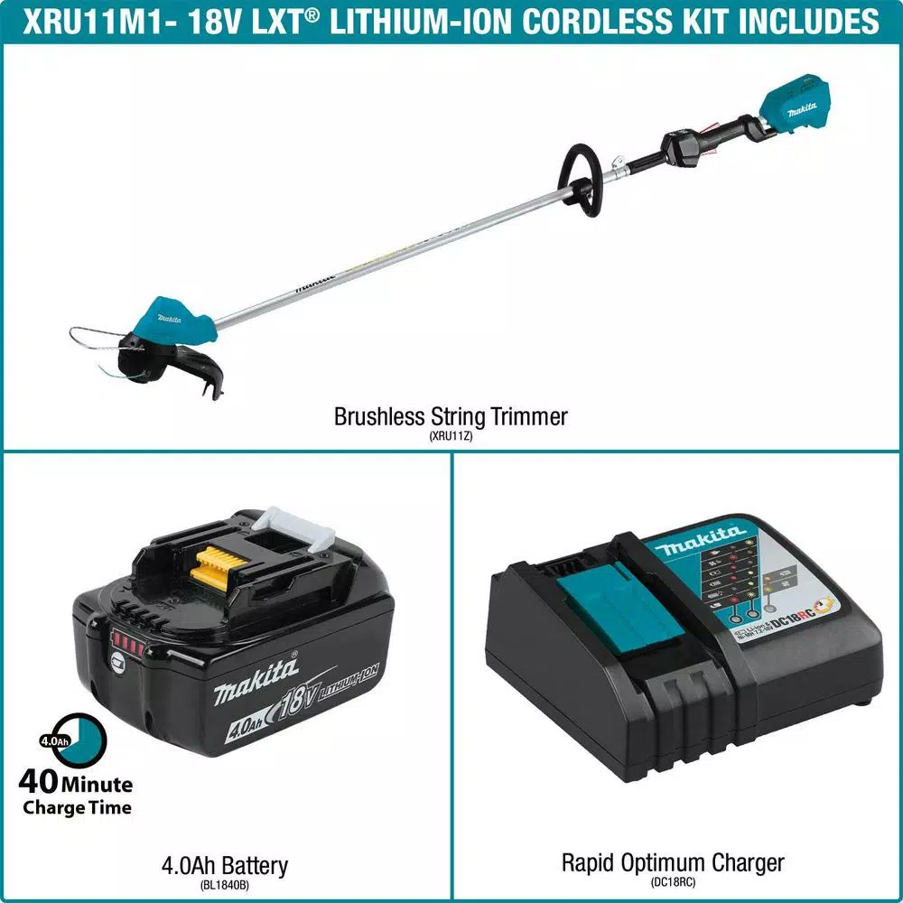 Makita 18V LXT Brushless Cordless String Trimmer Kit with 4.0Ah Battery and Charger