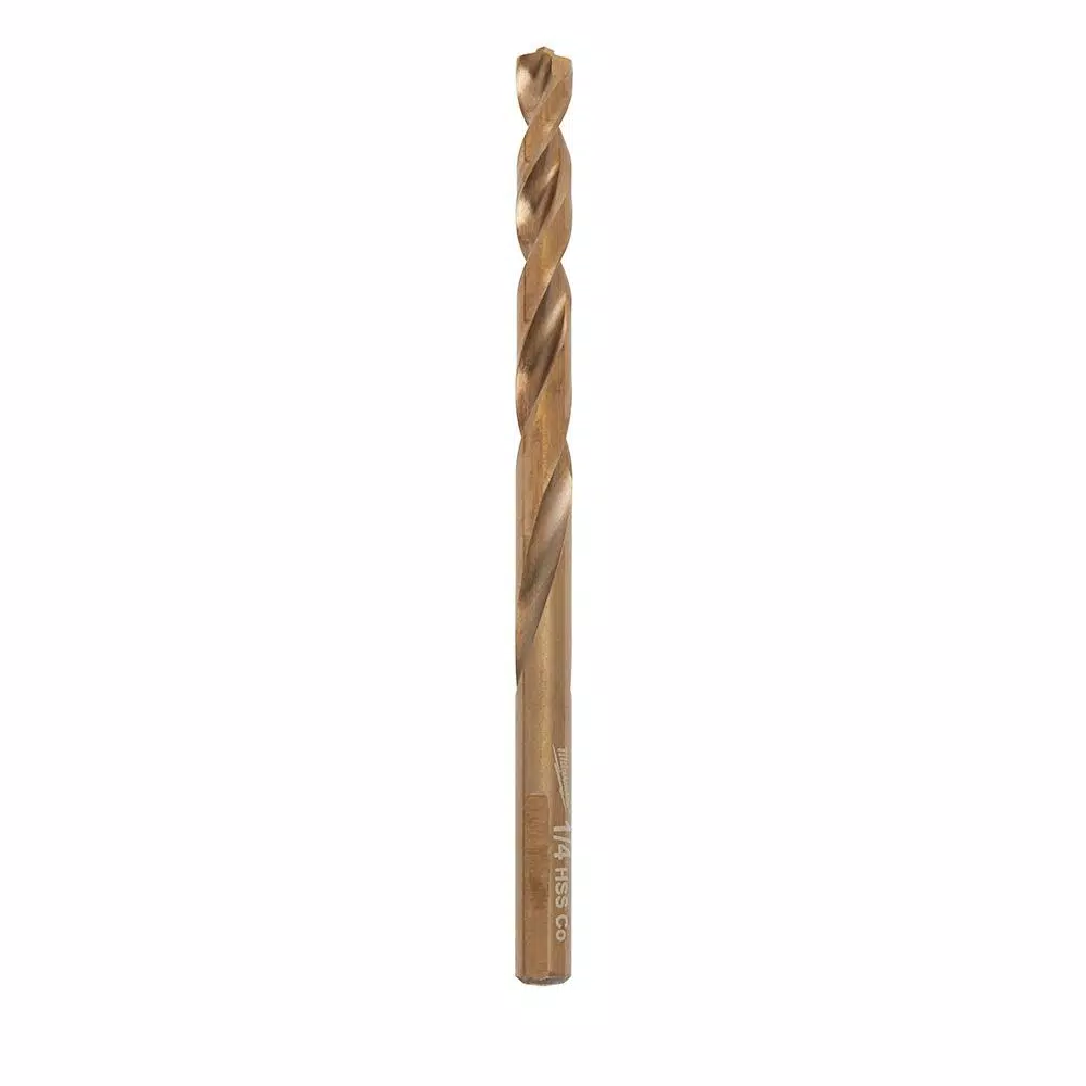 Milwaukee 1/4 in. Cobalt Red Helix Twist Drill Bit, 3/8 in. Shank