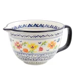 GIBSON elite Luxembourg Hand Painted Stoneware Mixing Bowl with Spout and Handle, 2 Qt. thumbnail 1