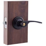 Copper Creek Scandinavian Kash Black Keyed Entry Door Lever, Modern Zinc Hardware thumbnail 2
