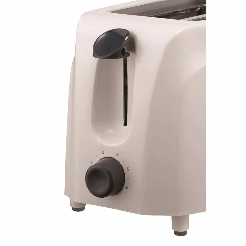 Brentwood 2-Slice White Toaster with Cool-Touch Exterior and Wide Slots