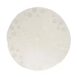 Manor Luxe 56 in. Snowflake Sequin Light Up Plush Christmas Tree Skirt - White thumbnail 1