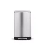 Innovaze 3.2 Gallon Brushed Stainless Steel Rectangular Step-On Trash Can with Fingerprint Resistant Finish thumbnail 2