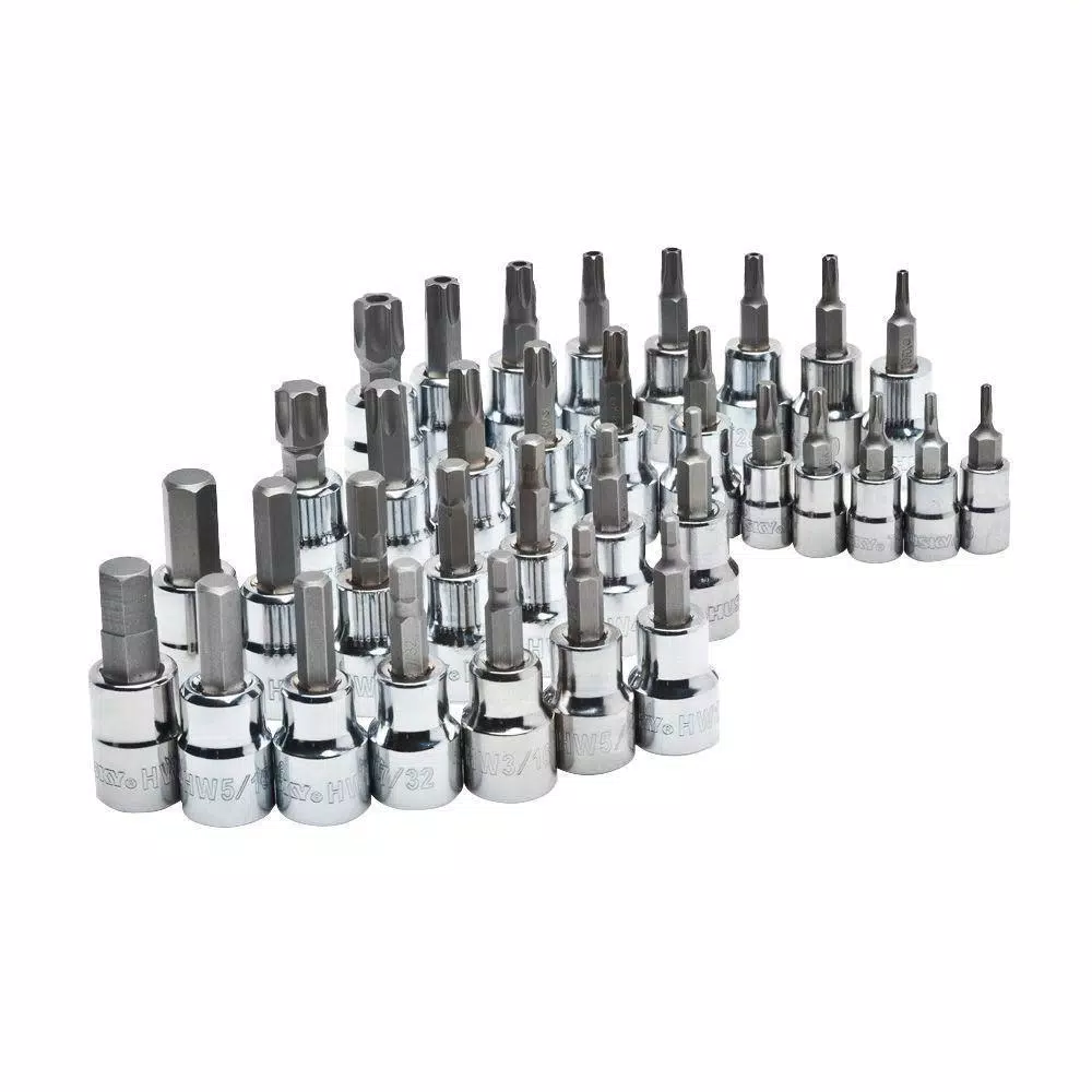 Husky 91-Piece 3/8 in. Drive SAE and Metric Socket and Bit Socket Set