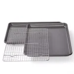 Chicago Metallic Professional Non-Stick Cookie and Jelly Roll Pan Set with Cooling Rack, 3-Piece thumbnail 1