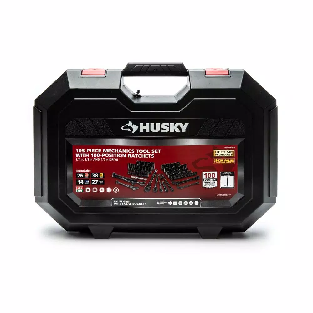 Husky 105-Piece 100-Position Universal Mechanics Tool Set, SAE and Metric