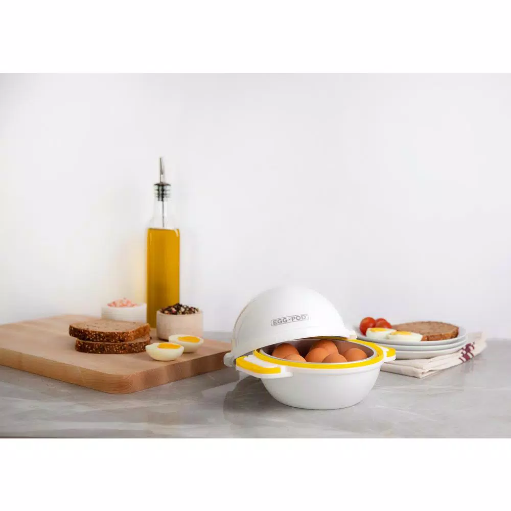 As Seen on TV Egg Pod 4-Egg Microwave Egg Cooker - Easy Peel Hard Boiled Egg Maker