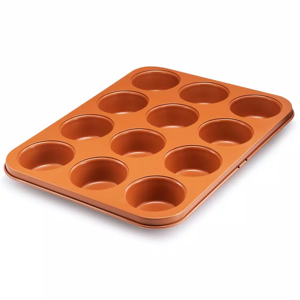 Gotham Steel Ti-Ceramic Non-Stick 12-Cup Muffin Pan, Copper