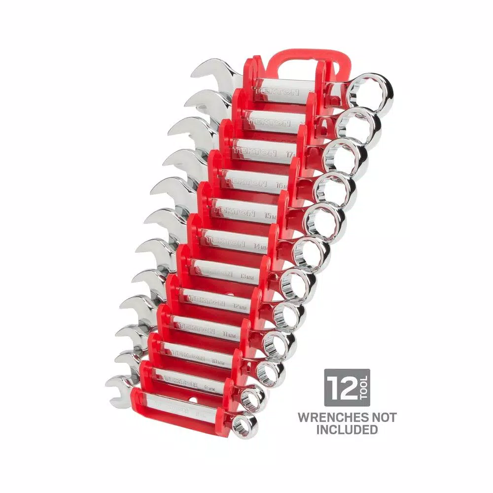TEKTON 12-Tool Store-and-Go Stubby Wrench Rack Keeper, Red