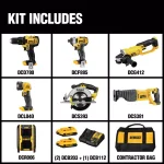 DEWALT 20V MAX Cordless 7-Tool Combo Kit with (2) 2.0 Ah Batteries & Charger thumbnail 2