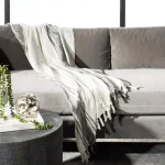 Safavieh Alita White and Grey Metallic Striped Cotton Throw Blanket, 50 x 70 in. thumbnail 1
