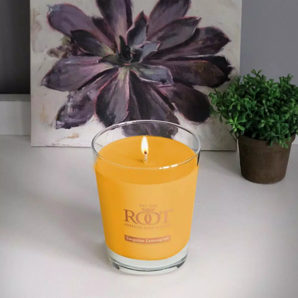 ROOT CANDLES A.I. Root Veriglass Tangerine Lemongrass Scented Soy & Beeswax Jar Candle